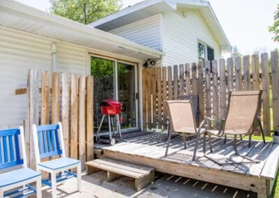 The private deck at the Guest House