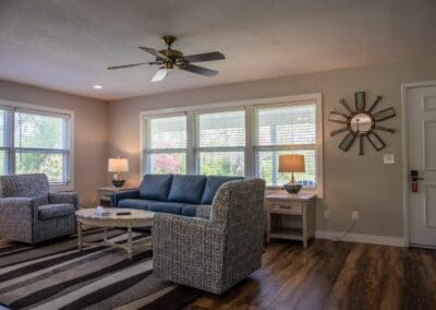 Wide view of the Guest House living room