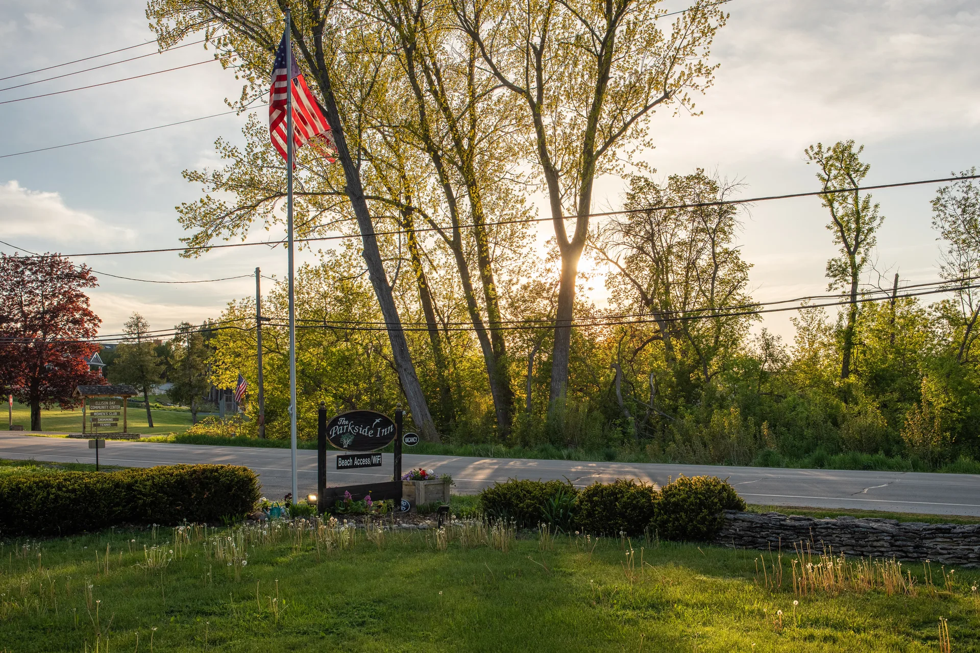 The sunset view from Parkside Inn
